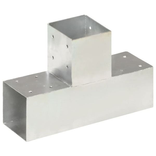 vidaXL Connecteurs de poteaux 4 pcs en T Métal galvanisé 91 x 91 mm
