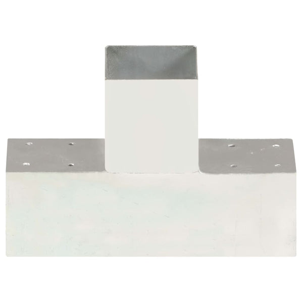 vidaXL Connecteurs de poteaux 4 pcs en T Métal galvanisé 91 x 91 mm