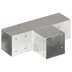 vidaXL Connecteurs de poteaux 4 pcs en T Métal galvanisé 91 x 91 mm