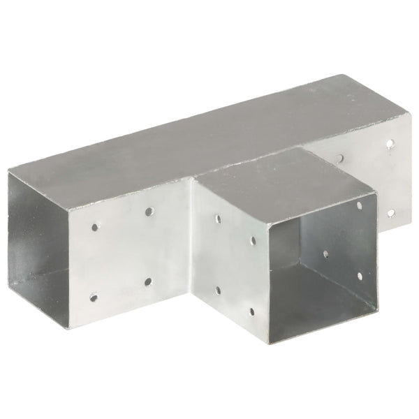 vidaXL Connecteurs de poteaux 4 pcs en T Métal galvanisé 91 x 91 mm