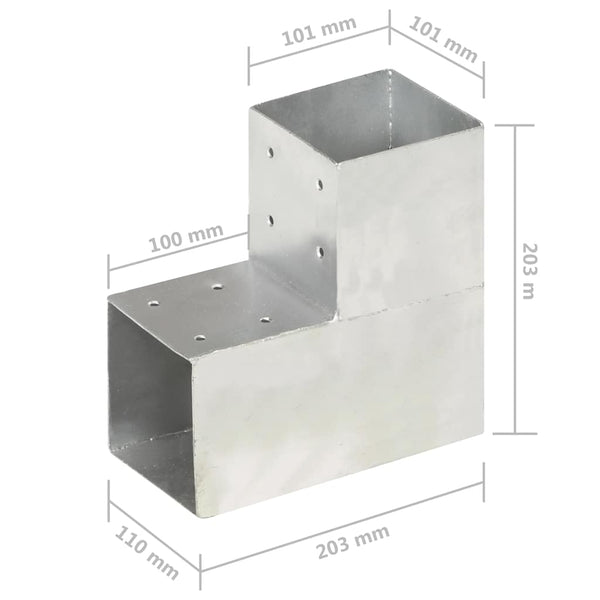 Pfostenverbinder L-Form Verzinktes Metall 101 x 101 mm