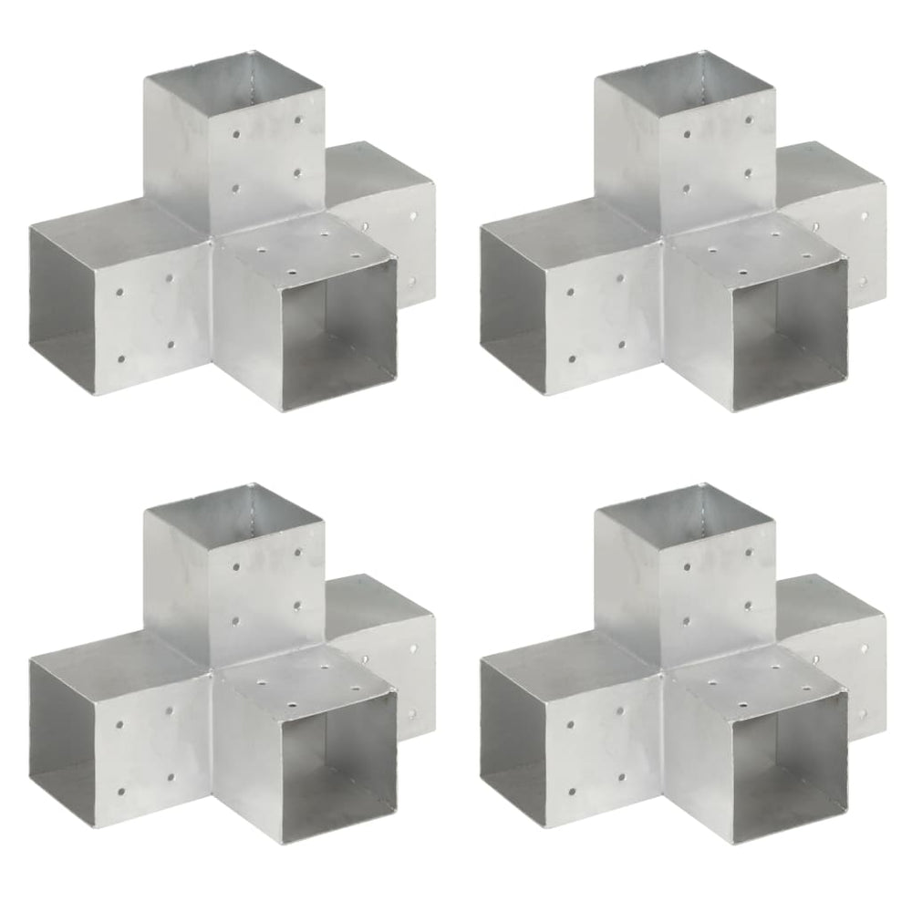 Pfostenverbinder 4 Stk. X-Form Verzinktes Metall 101 x 101 mm