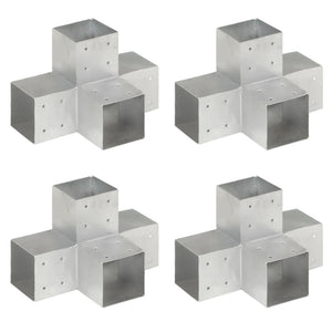 Pfostenverbinder 4 Stk. X-Form Verzinktes Metall 101 x 101 mm