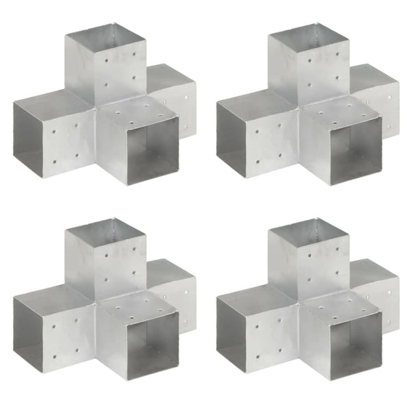 Pfostenverbinder 4 Stk. X-Form Verzinktes Metall 101 x 101 mm