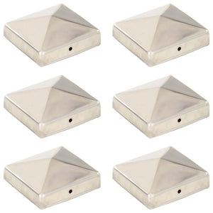 Pfostenkappen 6 Stk. Pyramide Edelstahl 81 x 81 mm