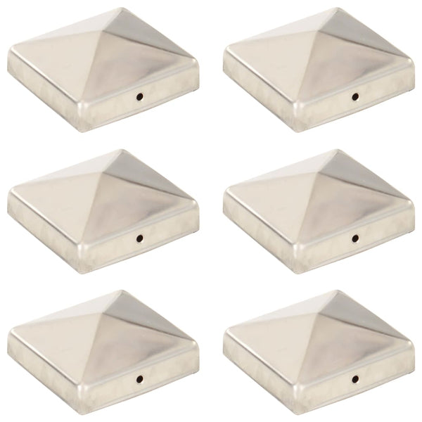 Pfostenkappen 6 Stk. Pyramide Edelstahl 81 x 81 mm
