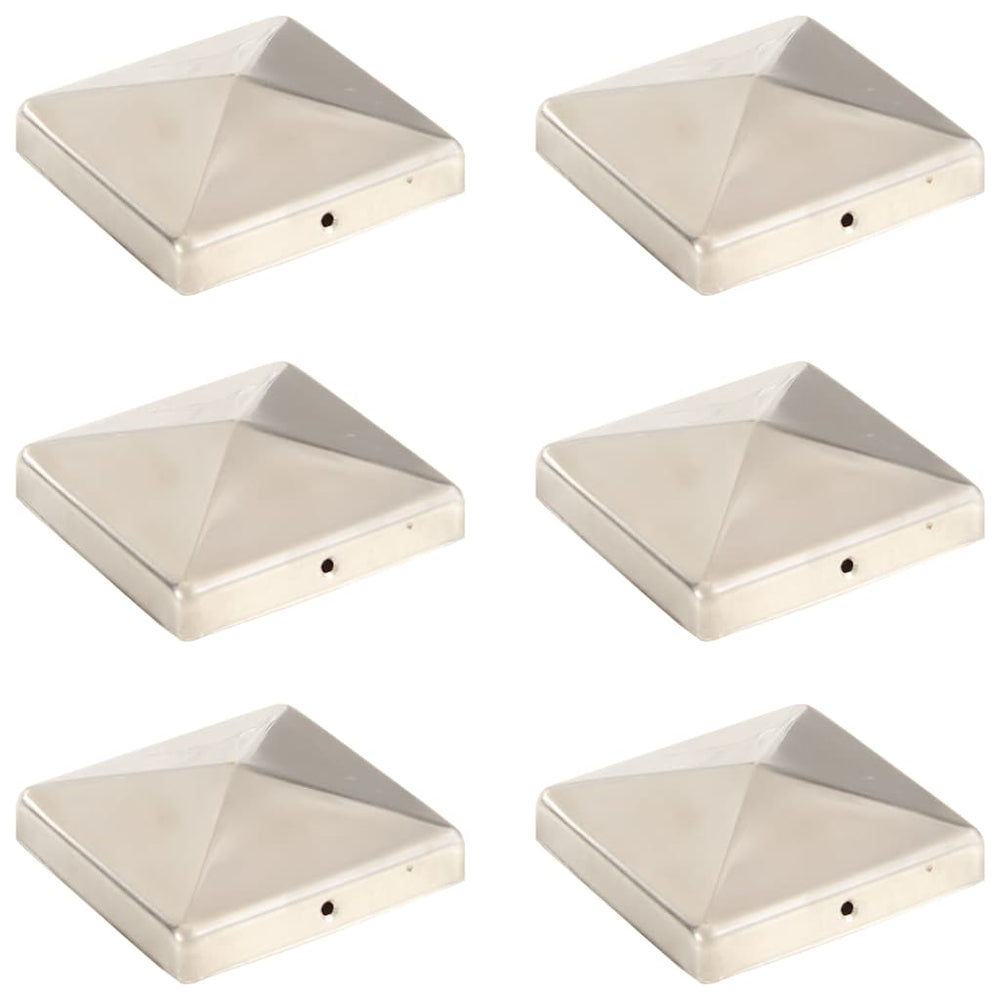 Pfostenkappen 6 Stk. Pyramide Edelstahl 101 x 101 mm