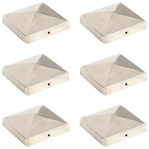 Pfostenkappen 6 Stk. Pyramide Edelstahl 101 x 101 mm