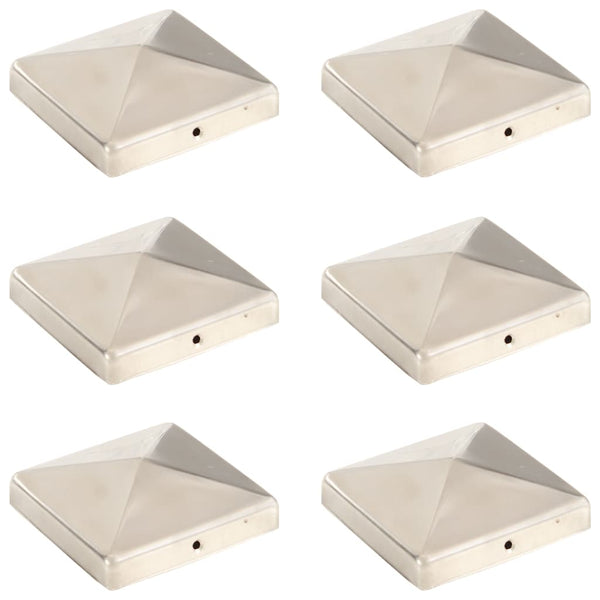 Pfostenkappen 6 Stk. Pyramide Edelstahl 101 x 101 mm