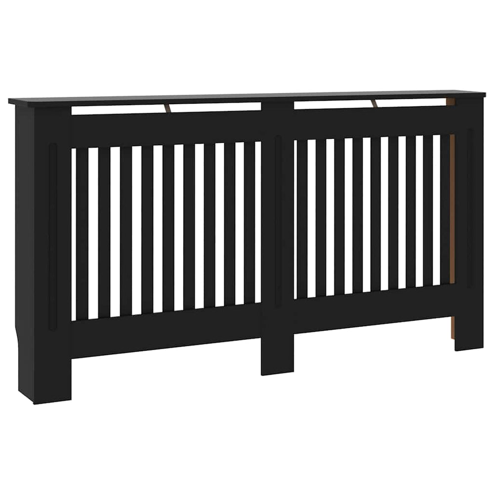 Heizkörperverkleidung Schwarz 152x19x81,5 cm Holzwerkstoff