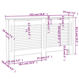 Heizkörperverkleidung 152x19x81,5 cm MDF