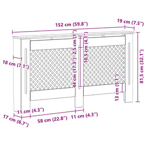 Heizkörperverkleidung Anthrazit 152x19x81,5 cm MDF
