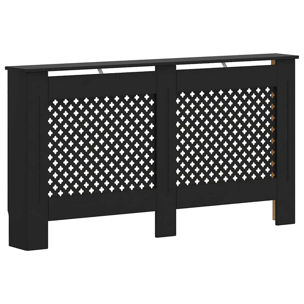 Heizkörperverkleidung Schwarz 152x19x81,5 cm MDF
