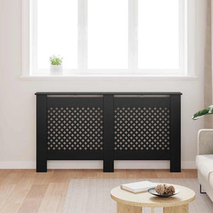 Heizkörperverkleidung Schwarz 152x19x81,5 cm MDF