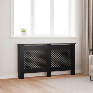 Heizkörperverkleidung Schwarz 152x19x81,5 cm MDF