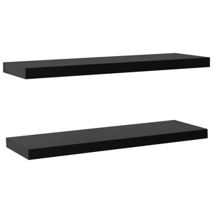 Schweberegale 2 Stk. Schwarz 120x20x3,8 cm