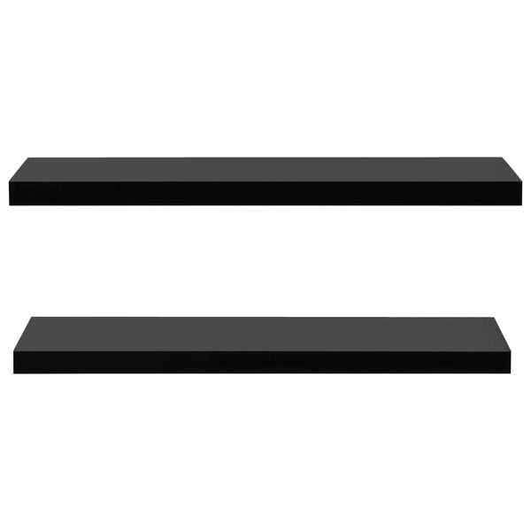 Schweberegale 2 Stk. Schwarz 120x20x3,8 cm