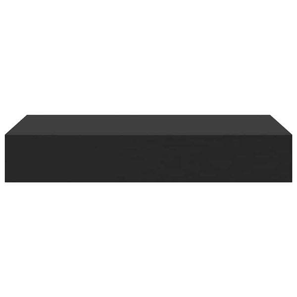 Schweberegal mit Schublade Schwarz 48x25x8 cm