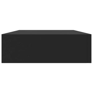 Schweberegal mit Schublade Schwarz 48x25x8 cm