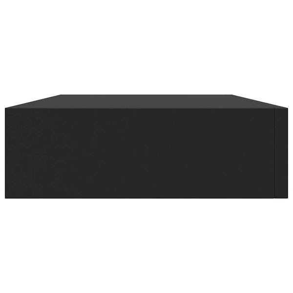 Schweberegal mit Schublade Schwarz 48x25x8 cm