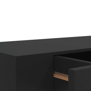 Schweberegal mit Schublade Schwarz 48x25x8 cm
