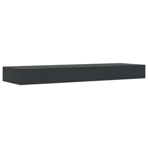 Schweberegal mit Schublade Schwarz 80x25x8 cm