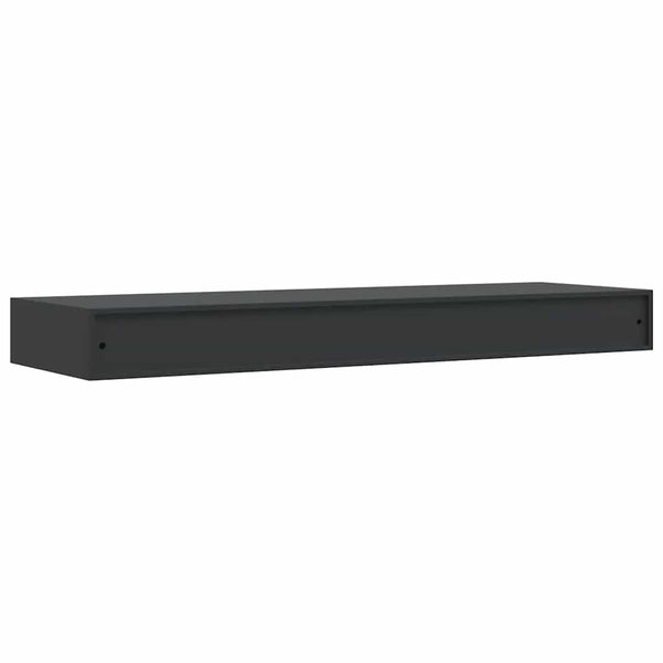 Schweberegal mit Schublade Schwarz 80x25x8 cm