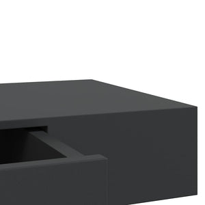 Schweberegal mit Schublade Schwarz 80x25x8 cm