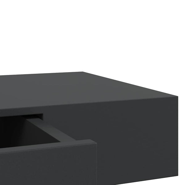 Schweberegal mit Schublade Schwarz 80x25x8 cm