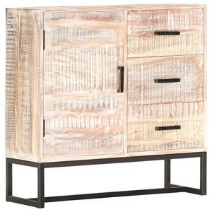 Sideboard Weiß 73×30×75 cm Massivholz Akazie