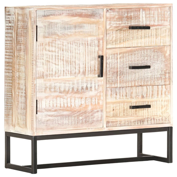 Sideboard Weiß 73×30×75 cm Massivholz Akazie