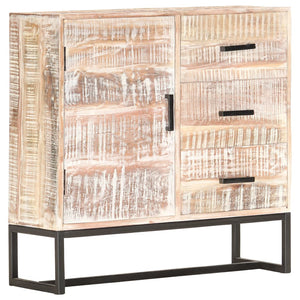 Sideboard Weiß 73×30×75 cm Massivholz Akazie