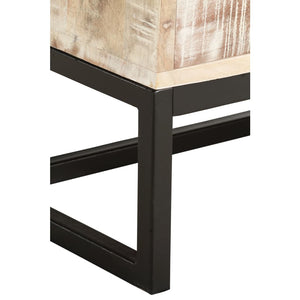 Couchtisch Weiß 117 × 50 × 30 cm Massivholz Akazie