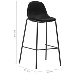 3-tlg. Bar-Set Stoff Schwarz