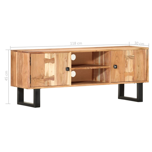 TV-Schrank 118 x 30 x 45 cm Massivholz Akazie