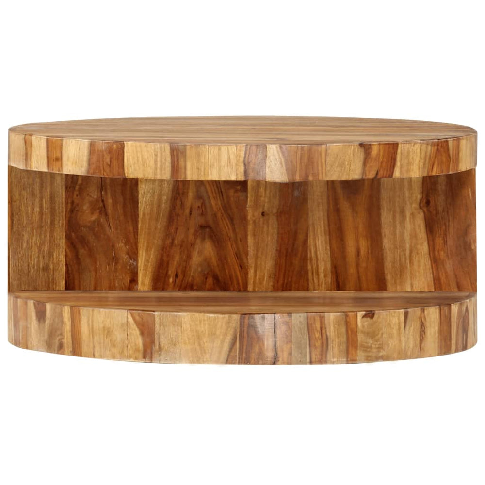 Couchtisch Rund 65×30 cm Massivholz Akazie