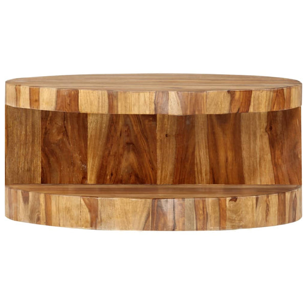 Couchtisch Rund 65×30 cm Massivholz Akazie