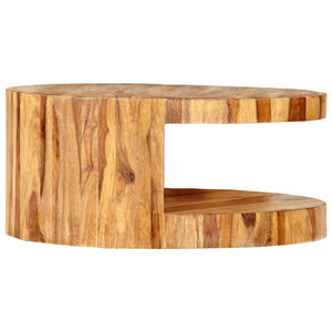 Couchtisch Rund 65×30 cm Massivholz Akazie