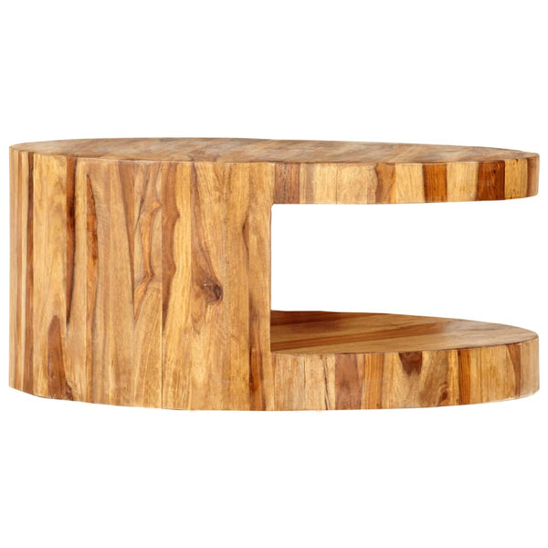 Couchtisch Rund 65×30 cm Massivholz Akazie