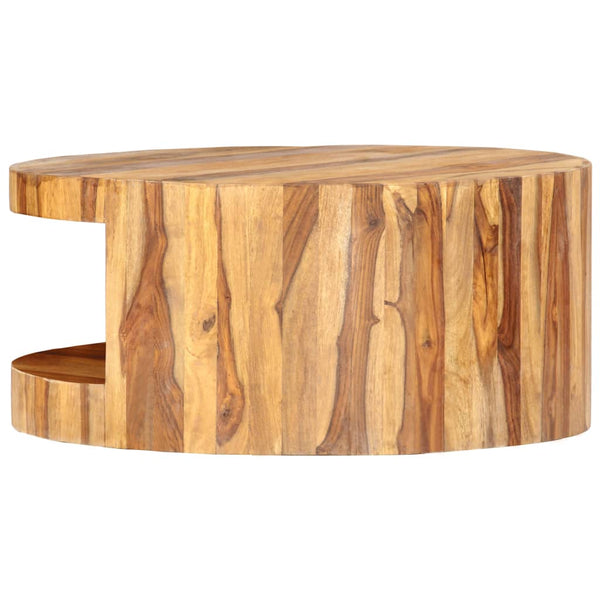 Couchtisch Rund 65×30 cm Massivholz Akazie