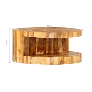 Couchtisch Rund 65×30 cm Massivholz Akazie