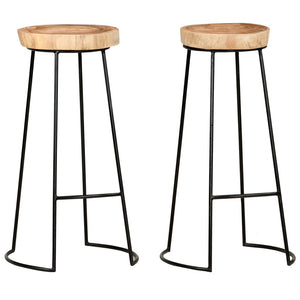 Barhocker 2 Stk. Massivholz Akazie
