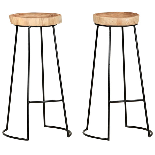 Barhocker 2 Stk. Massivholz Akazie