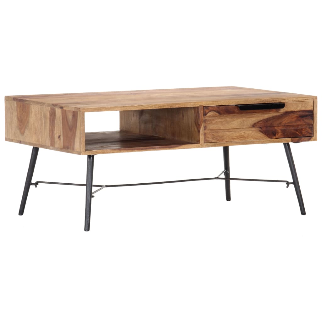 Couchtisch 88x55x40 cm Massivholz Akazie