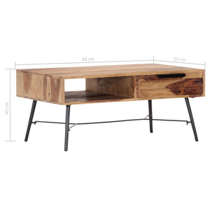 Couchtisch 88x55x40 cm Massivholz Akazie