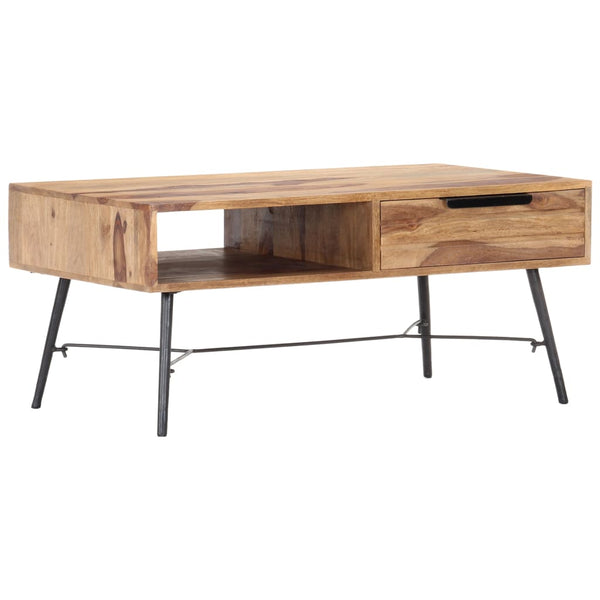 Couchtisch 88x55x40 cm Massivholz Akazie
