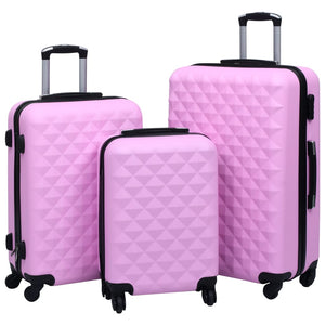 Rosa Hartschalen-Trolley-Set, 3-teilig