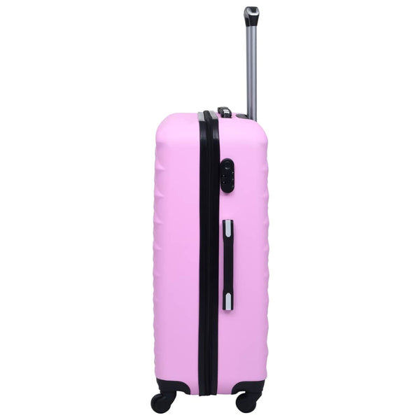 Rosa Hartschalen-Trolley-Set, 3-teilig
