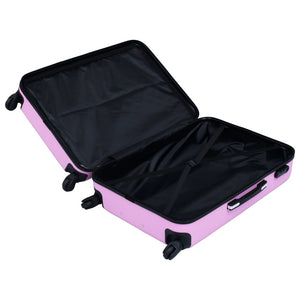 Rosa Hartschalen-Trolley-Set, 3-teilig