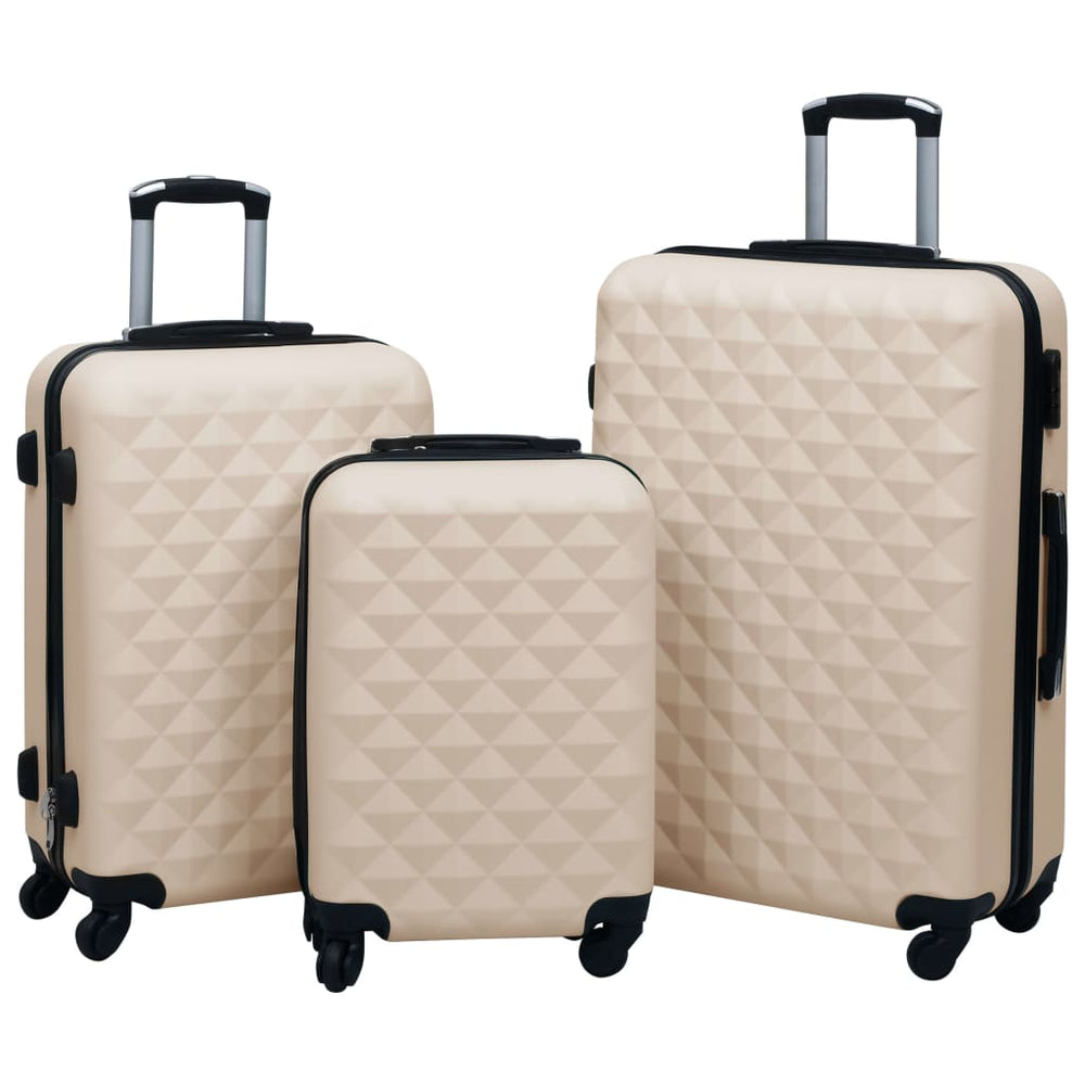 vidaXL Hardside Luggage Set 3 pcs Golden ABS